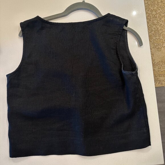 Elizabeth Suzann Polly Linen Tank - Black XS - Picture 2 of 3